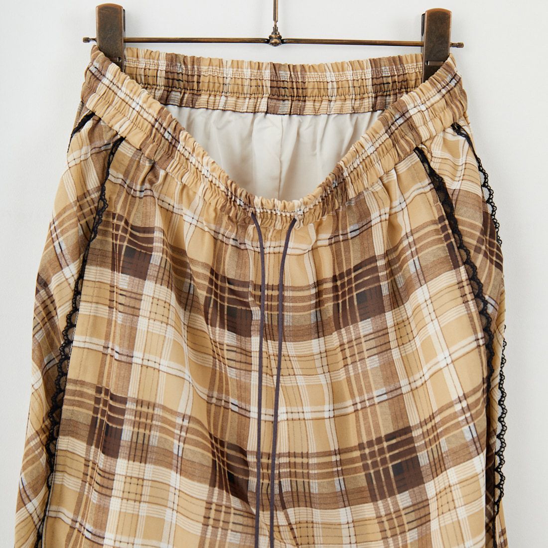 MAISON SPECIAL [メゾンスペシャル] サイドピコレースシアーチェックパンツ [21251465318] BGE