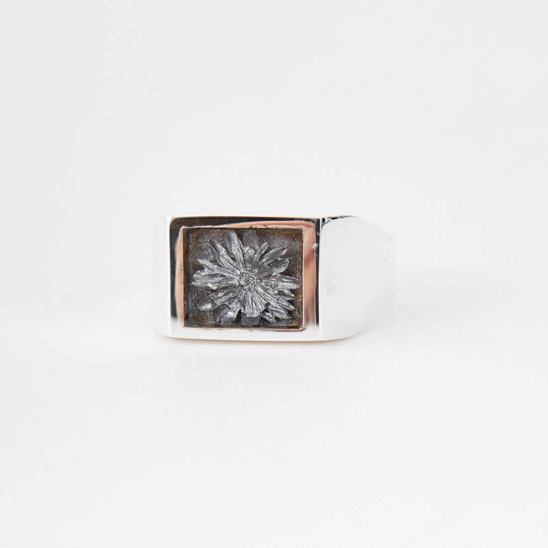XOLO JEWELRY [ショロジュエリー] シグネットリング(Steel Gray Flower) [XOR117] SILVER