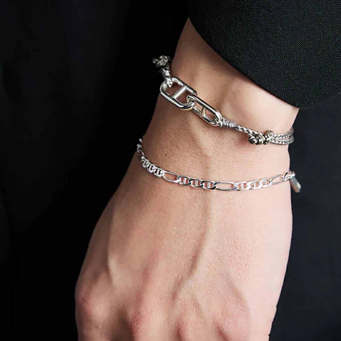 XOLO JEWELRY [ショロジュエリー] フィガログッチリンクブレスレット 4mm [XOB121-19] SILVER