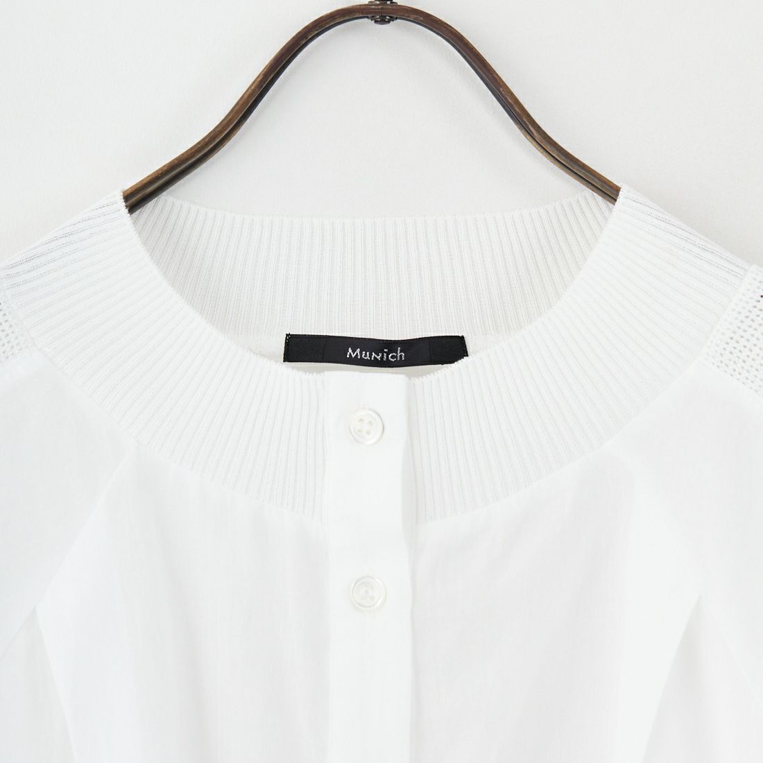 Munich [ミューニック] リブカフドッキングブラウス [MN252T02] 001 WHT