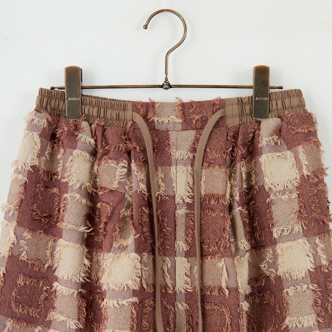 Kelen [ケレン] フリンジチェックワイドパンツ [LKL25FPT2105] BROWN