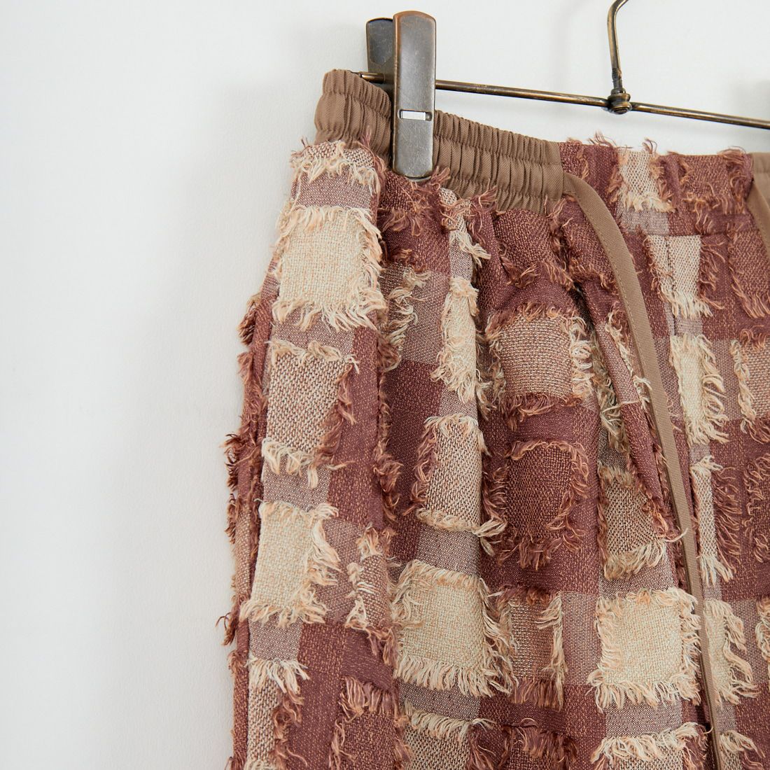 Kelen [ケレン] フリンジチェックワイドパンツ [LKL25FPT2105] BROWN