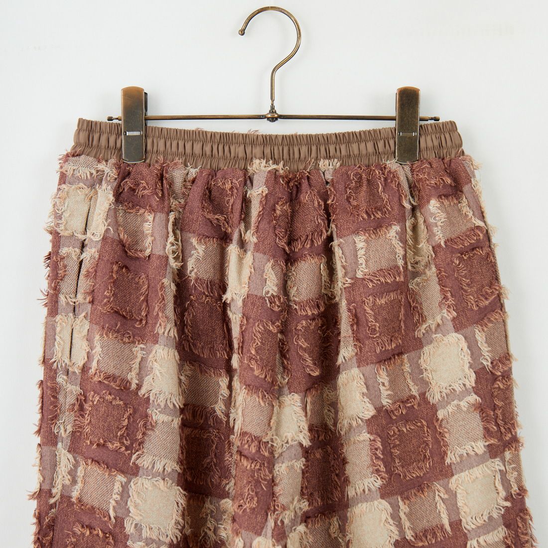 Kelen [ケレン] フリンジチェックワイドパンツ [LKL25FPT2105] BROWN