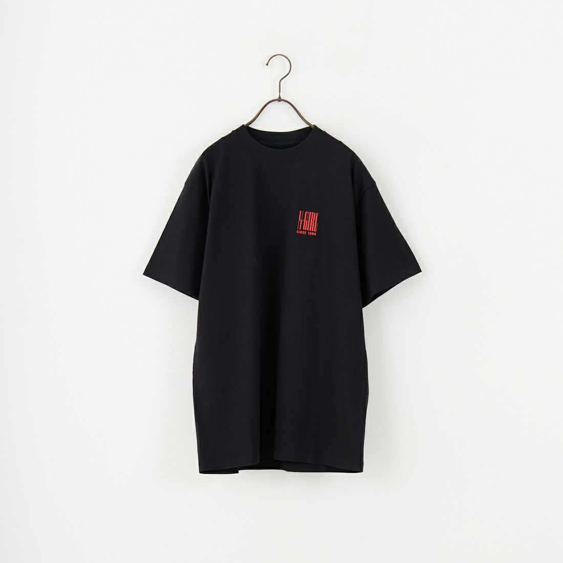 X-girl [エックスガール] バーチカルロゴ ショートスリーブTシャツ [105252011008] BLACK