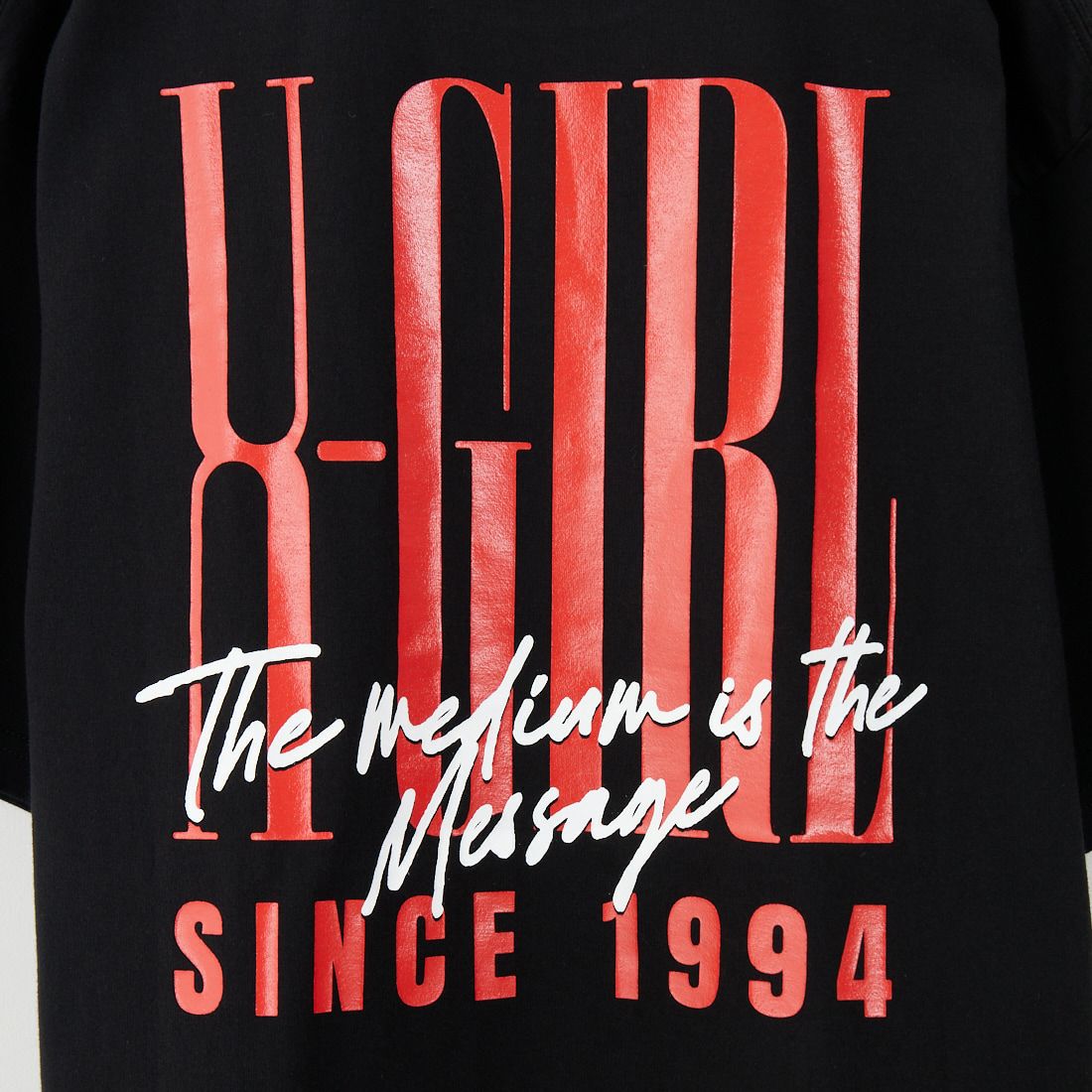 X-girl [エックスガール] バーチカルロゴ ショートスリーブTシャツ [105252011008] BLACK