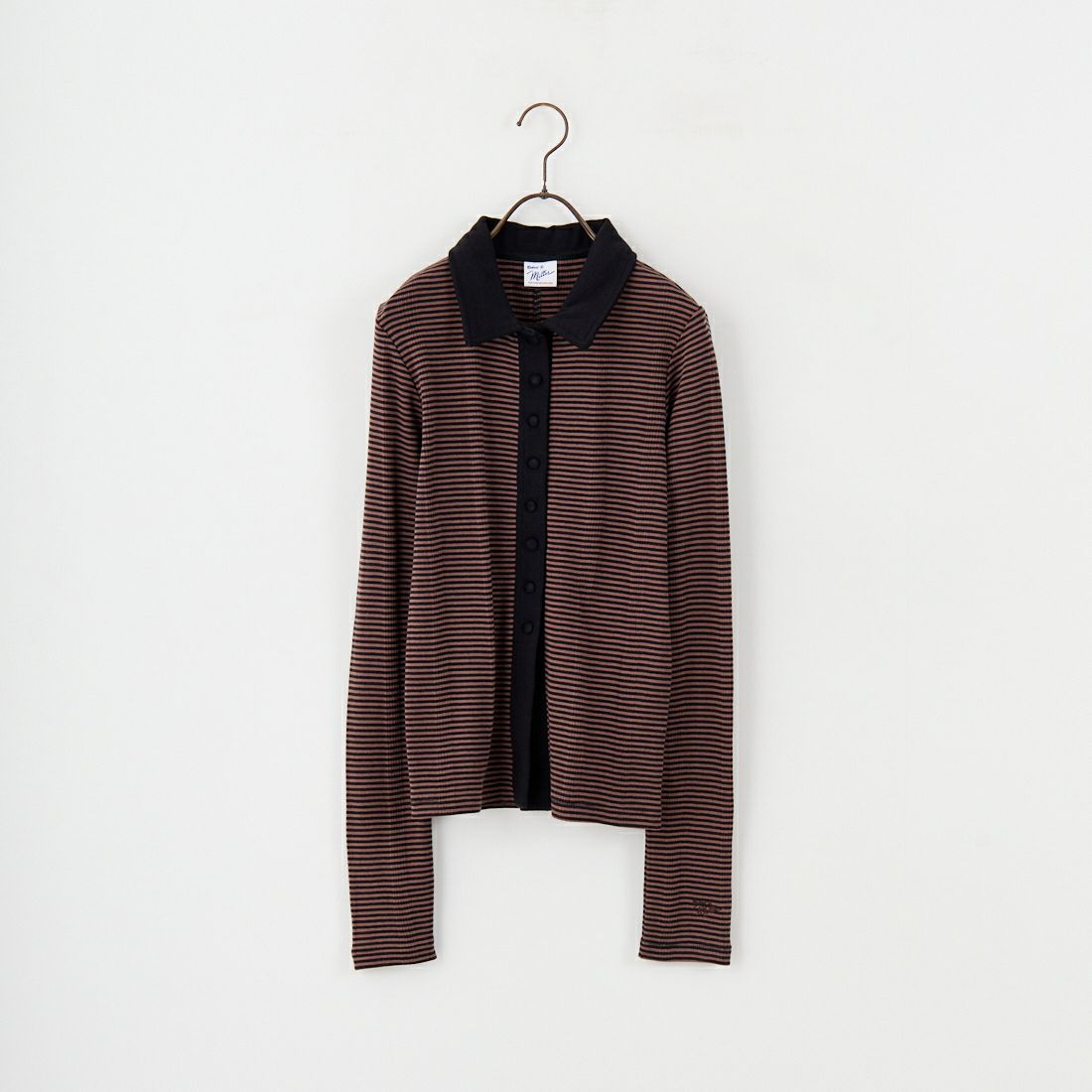 Robert P.Miller [ロバートピーミラー] 別注 パネルリブ ポロカーディガン [RM254-2179IN-JF] BROWN