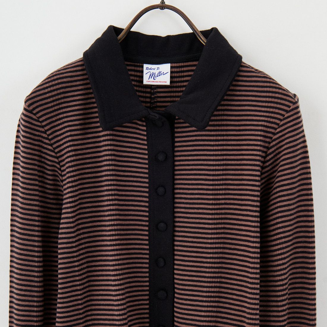 Robert P.Miller [ロバートピーミラー] 別注 パネルリブ ポロカーディガン [RM254-2179IN-JF] BROWN