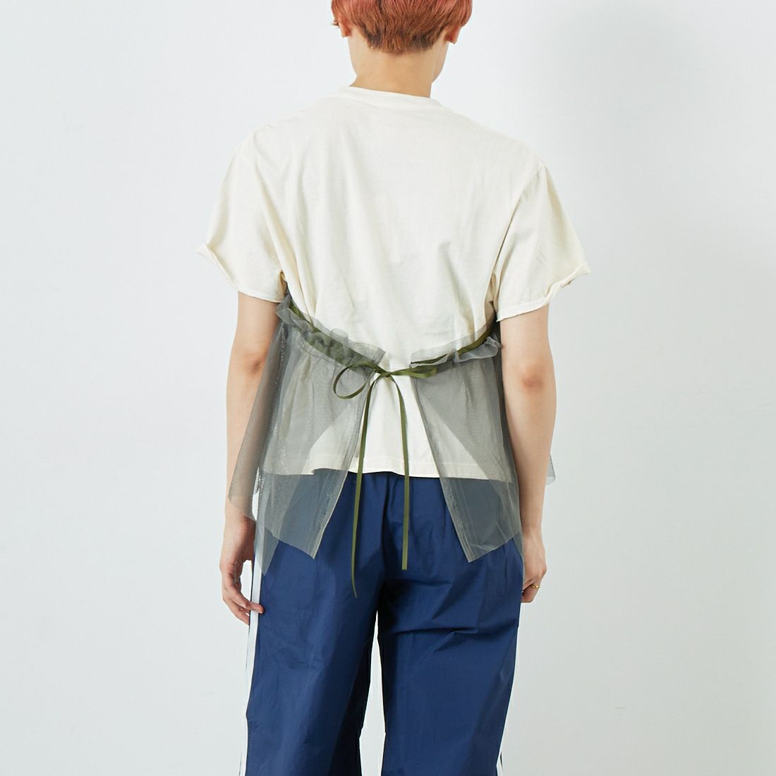 KHA:KI [カーキ] リメイクレイヤードTシャツ [MIL25SCS3455] ECRU &&モデル身長：160cm 着用サイズ：1&&
