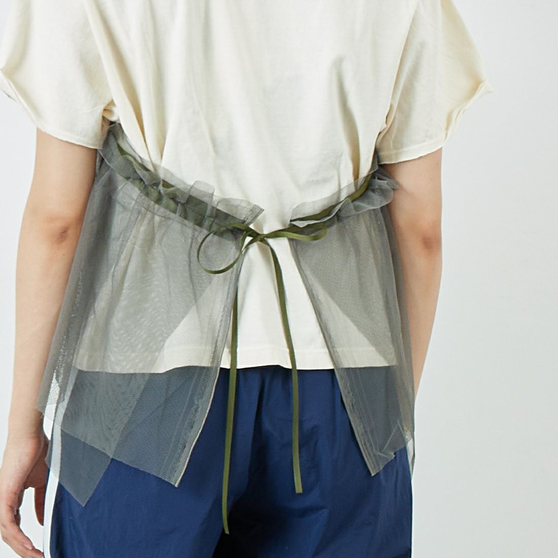KHA:KI [カーキ] リメイクレイヤードTシャツ [MIL25SCS3455] ECRU &&モデル身長：160cm 着用サイズ：1&&