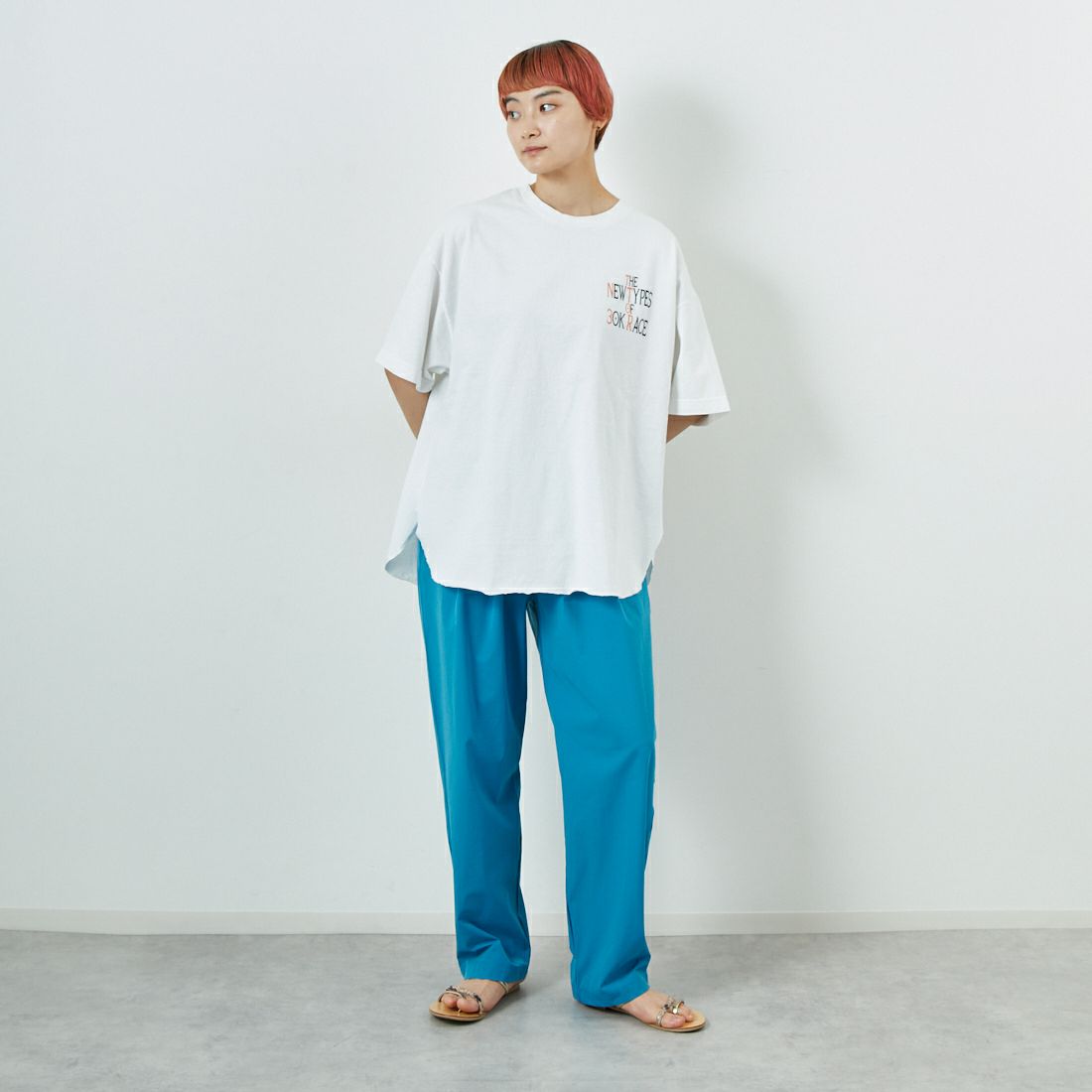 KHA:KI [カーキ] ヘムラウンドTシャツ [MIL25SCS3452] WHITE &&モデル身長：160cm 着用サイズ：1&&