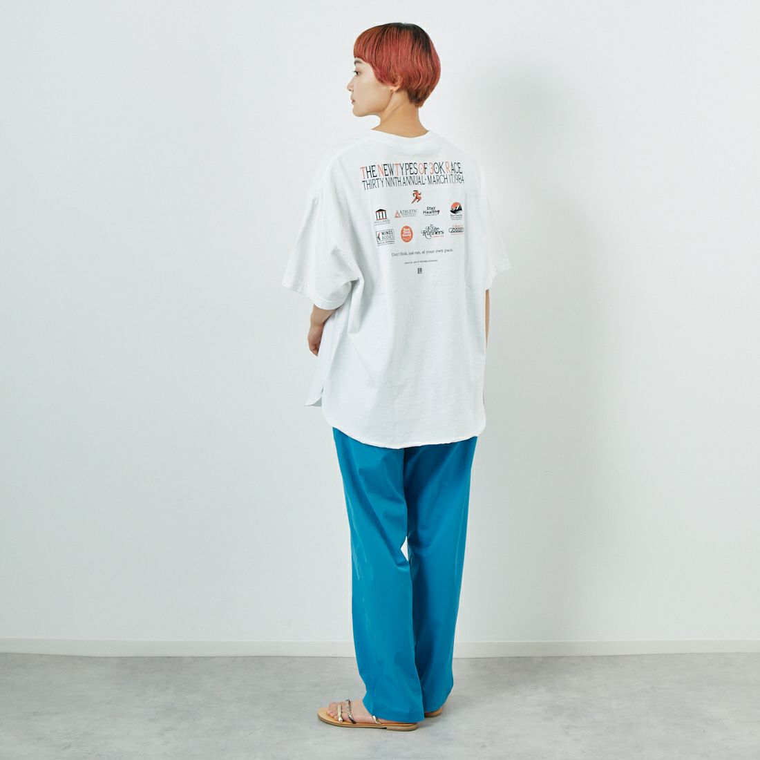 KHA:KI [カーキ] ヘムラウンドTシャツ [MIL25SCS3452] WHITE &&モデル身長：160cm 着用サイズ：1&&