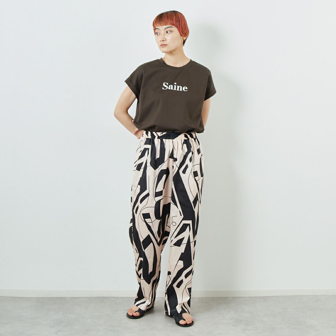 RAJI [ラジ] レギュラーシェフパンツ [CHEF-PANTS-REGULAR] BLACK &&モデル身長：160cm 着用サイズ：44&&