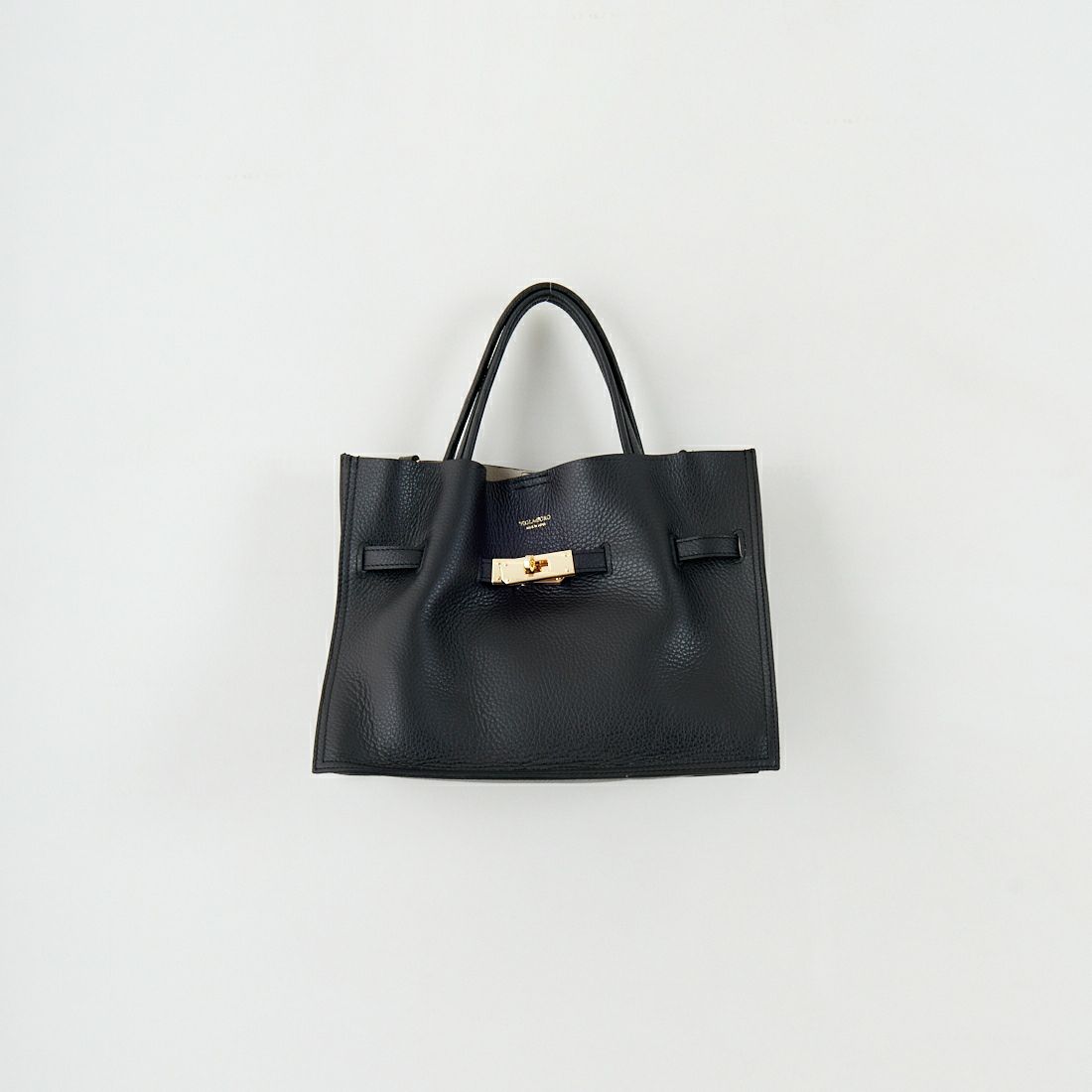 VIOLAd'ORO [ヴィオラドーロ] イタリアンWフェイスレザートートバッグ [V-1496] BLACK/GRAY