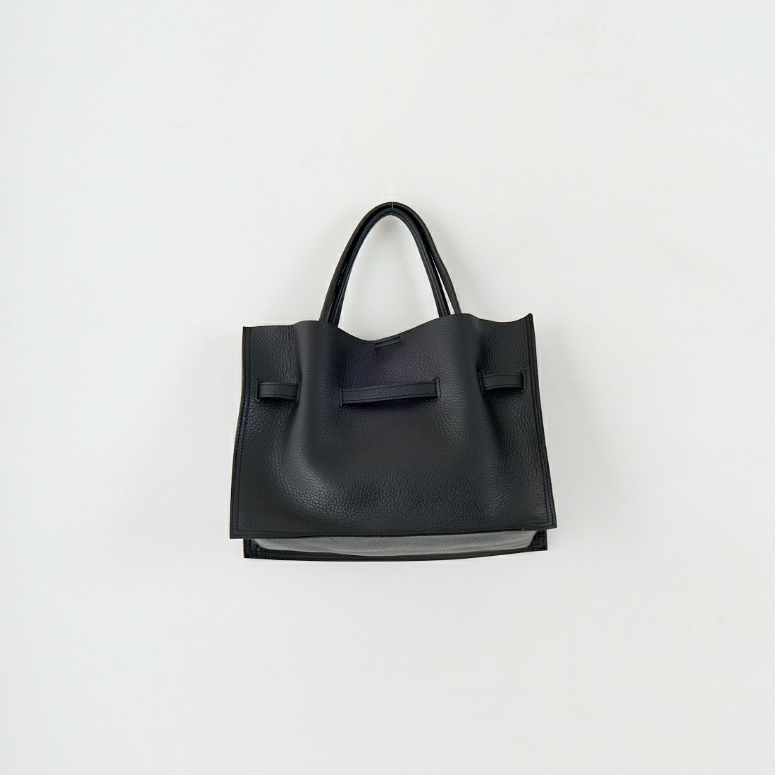 VIOLAd'ORO [ヴィオラドーロ] イタリアンWフェイスレザートートバッグ [V-1496] BLACK/GRAY