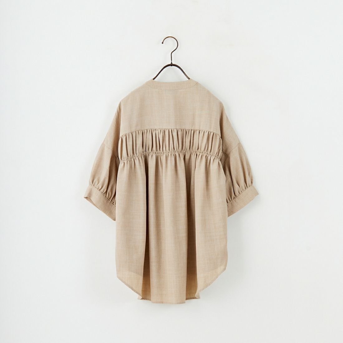 Jf Ready Made [ジェイエフレディメイド] 麻調バックギャザーブラウス [41252222] ﾍﾞｰｼﾞｭ