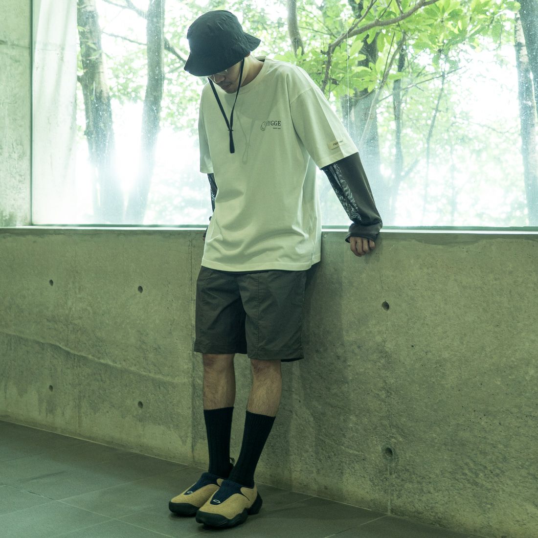 NORDISK [ノルディスク] 別注 HYGGE カモバックプリントTシャツ [NU11501-JF] WHITE &&モデル身長：168cm 着用サイズ：48&&