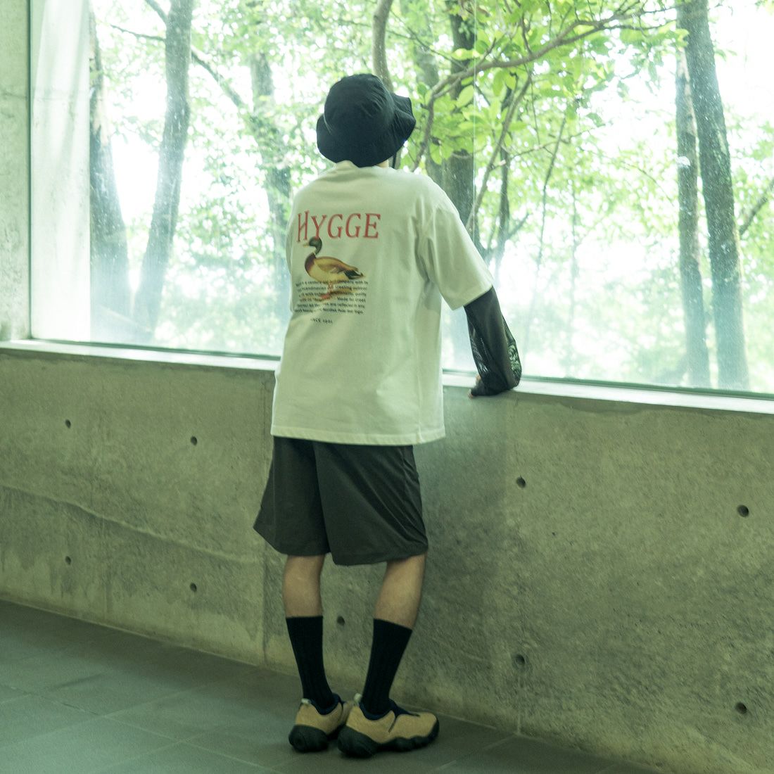 NORDISK [ノルディスク] 別注 HYGGE カモバックプリントTシャツ [NU11501-JF] WHITE &&モデル身長：168cm 着用サイズ：48&&