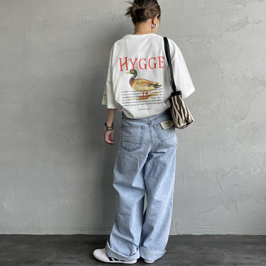 NORDISK [ノルディスク] 別注 HYGGE カモバックプリントTシャツ [NU11501-JF] WHITE &&モデル身長：150cm 着用サイズ：44&&