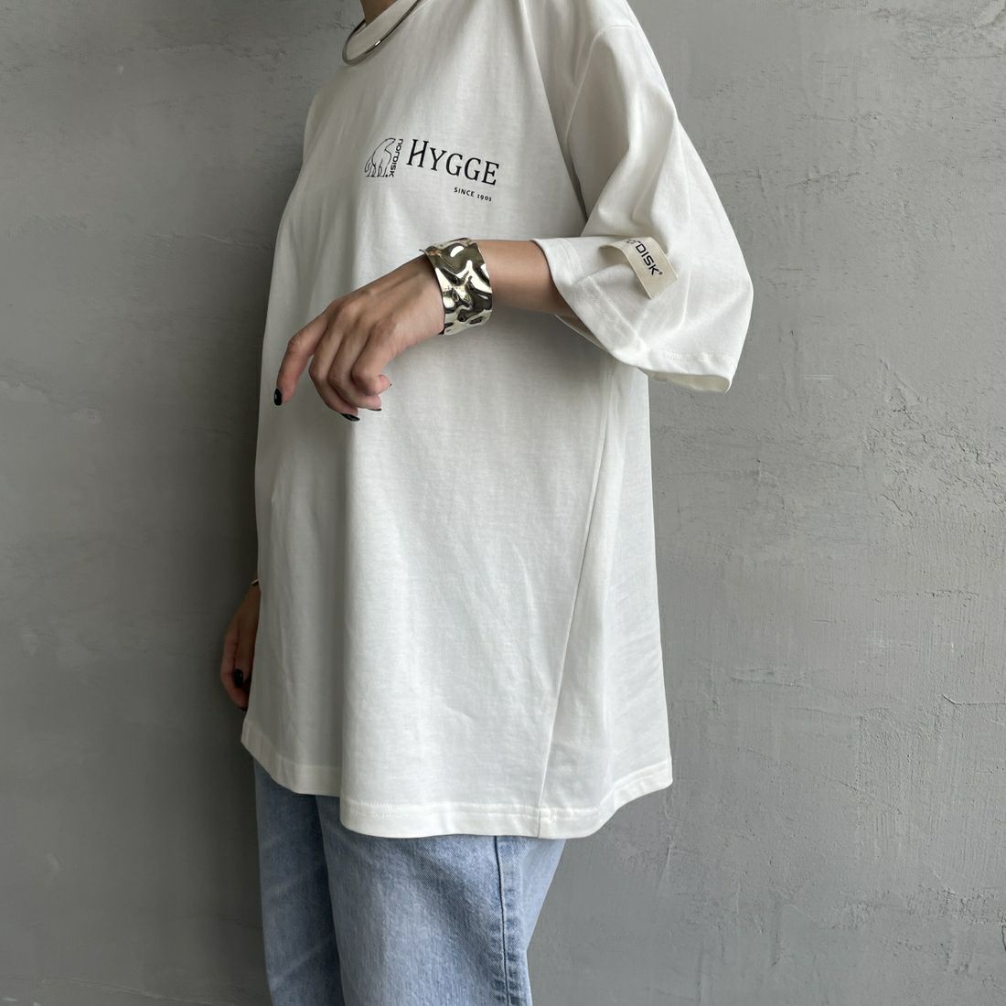 NORDISK [ノルディスク] 別注 HYGGE カモバックプリントTシャツ [NU11501-JF] WHITE &&モデル身長：150cm 着用サイズ：44&&