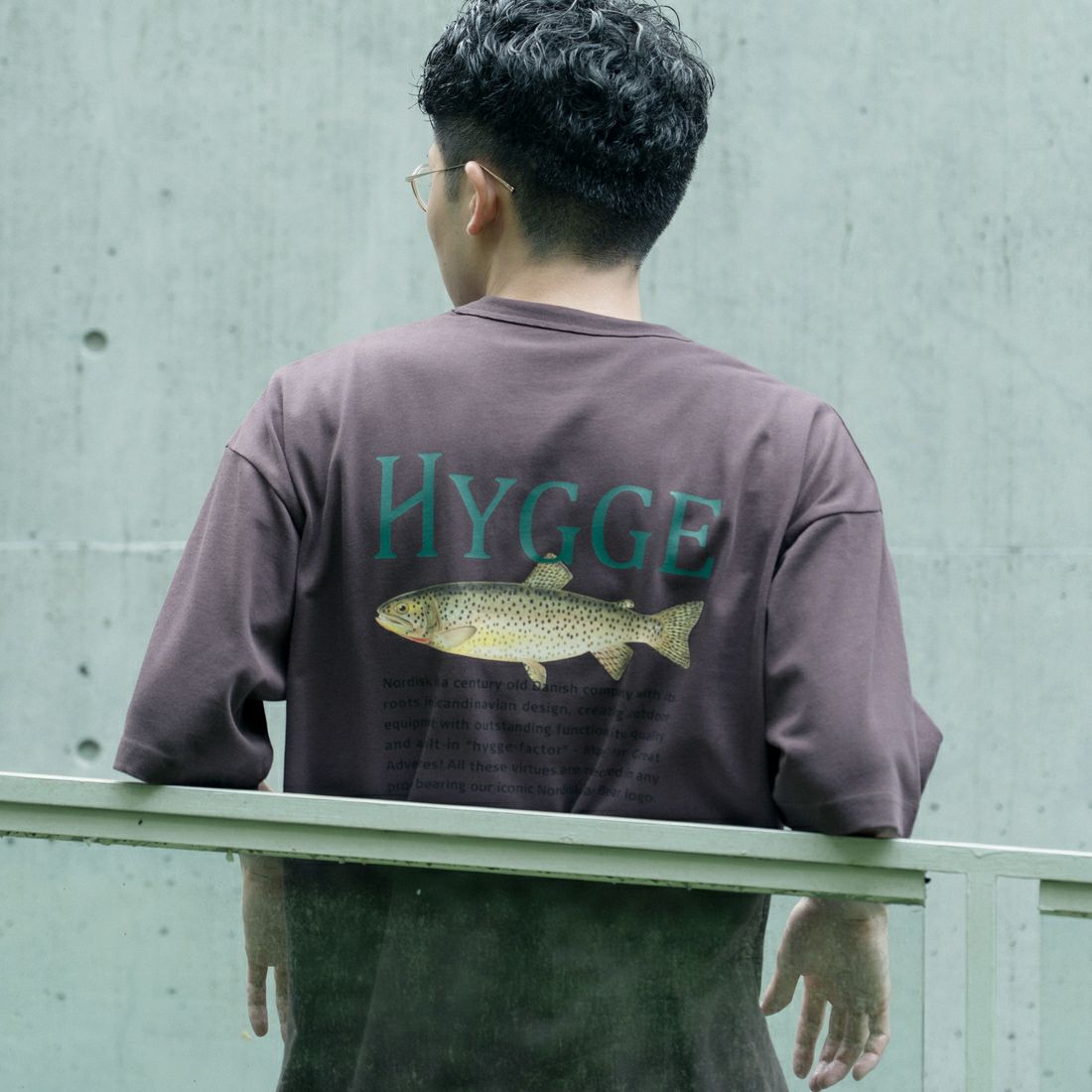 NORDISK [ノルディスク] 別注 HYGGE フィッシュバックプリントTシャツ [NU11502-JF] BROWN