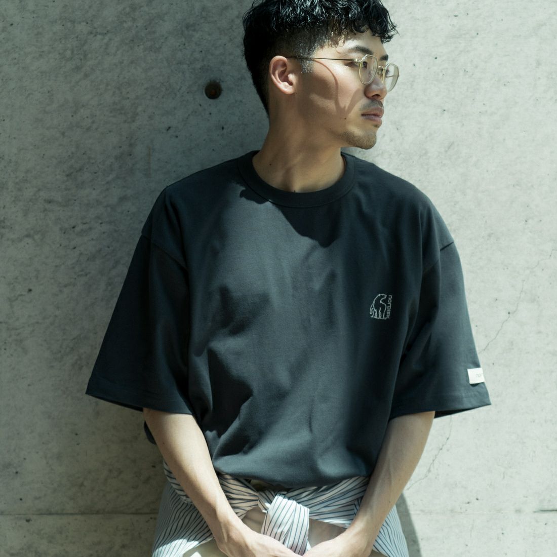 NORDISK [ノルディスク] 別注 バックロゴプリントTシャツ [NU11504-JF] CHARCOAL &&モデル身長：168cm 着用サイズ：48&&