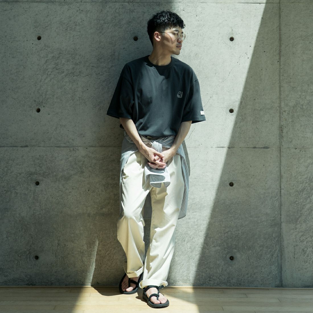 NORDISK [ノルディスク] 別注 バックロゴプリントTシャツ [NU11504-JF] CHARCOAL &&モデル身長：168cm 着用サイズ：48&&