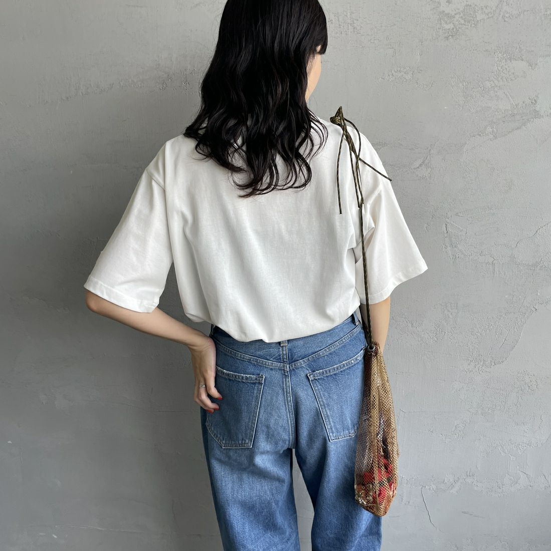 NORDISK [ノルディスク] 別注 ワンポイントポケットTシャツ [NU11505-JF] WHITE &&モデル身長：160cm 着用サイズ：44&&