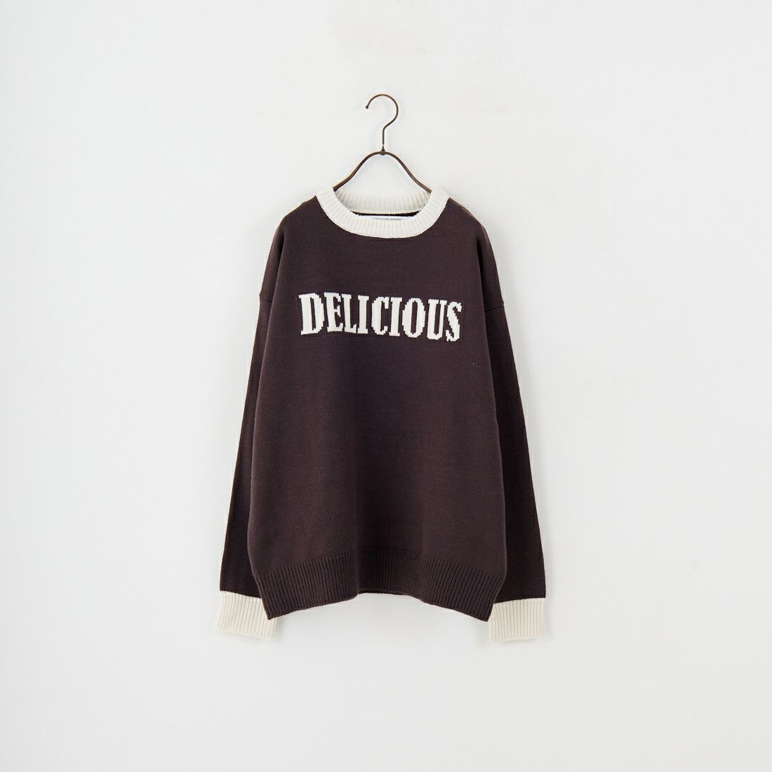 LOGAN Knitting Mills [ローガン ニッティング ミルズ] 別注 クルーネック 配色ジャガードロゴニット [LG-25FW28IN-JF] CHARCOAL