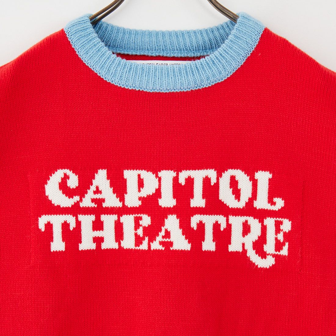 LOGAN Knitting Mills [ローガン ニッティング ミルズ] 別注 クルーネック 配色ジャガードロゴニット [LG-25FW28IN-JF] RED