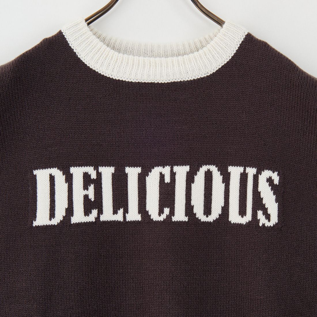 LOGAN Knitting Mills [ローガン ニッティング ミルズ] 別注 クルーネック 配色ジャガードロゴニット [LG-25FW28IN-JF] CHARCOAL