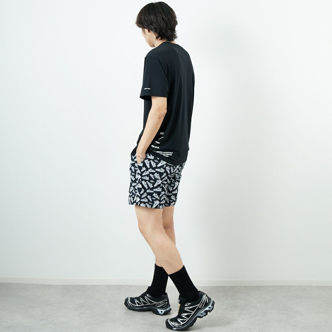 NIKE SWIM [ナイキスイム] エアフォース1プリント 7インチボレーショーツ [NESSF516] N001 ﾌﾞﾗｯｸ