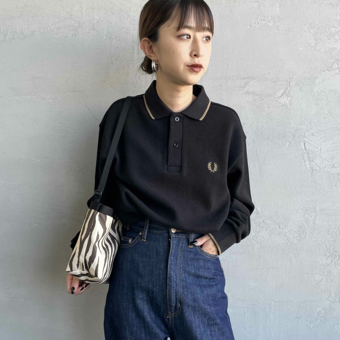 FRED PERRY [フレッドペリー] 別注 ワンポイントロゴ刺繍 ロングスリーブポロシャツ [FPM-25A-027JF]