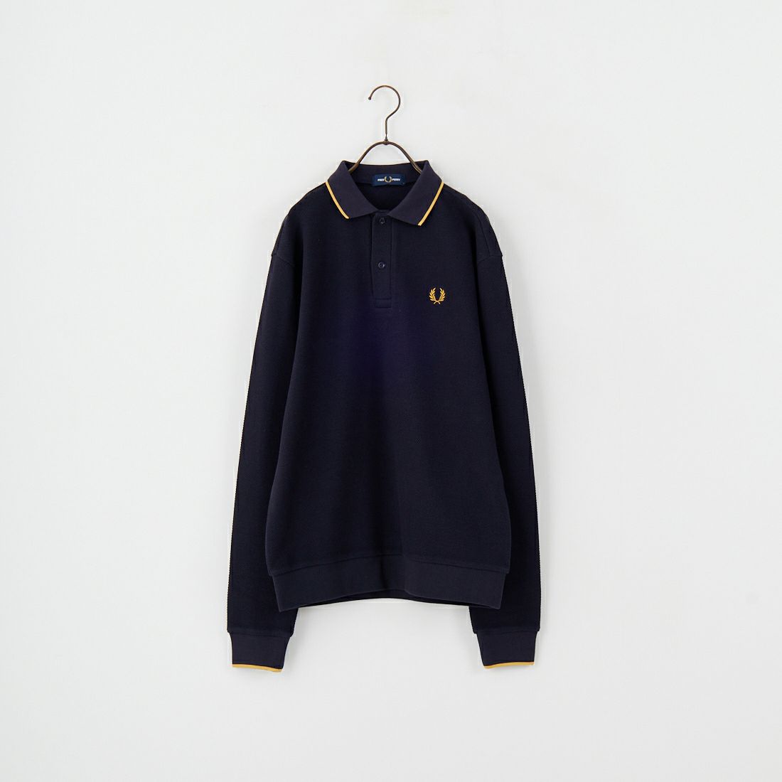 FRED PERRY [フレッドペリー] 別注 ワンポイントロゴ刺繍 ロングスリーブポロシャツ [FPM-25A-027JF] NVY/HONEYC