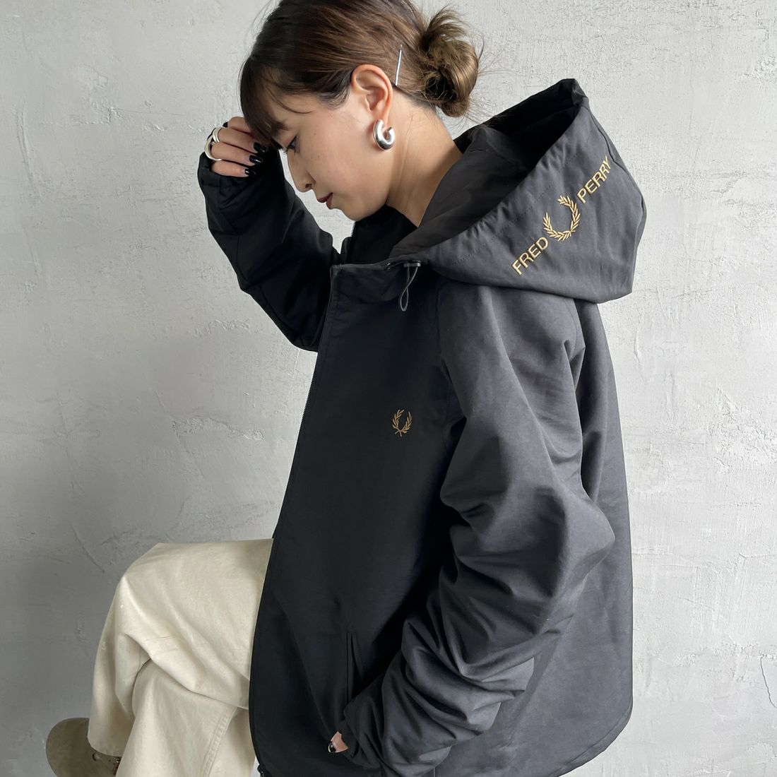 FRED PERRY [フレッドペリー] 別注 パデッドフーデッドシェルジャケット [FPM-25A-24JF]