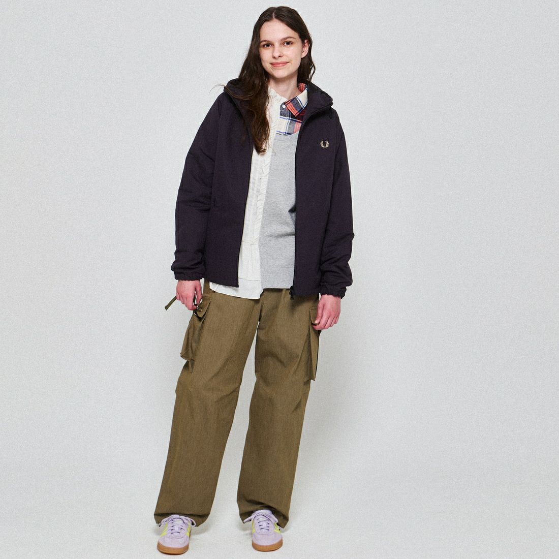 FRED PERRY [フレッドペリー] 別注 パデッドフーデッドシェルジャケット [FPM-25A-24JF] BLK/SHADED