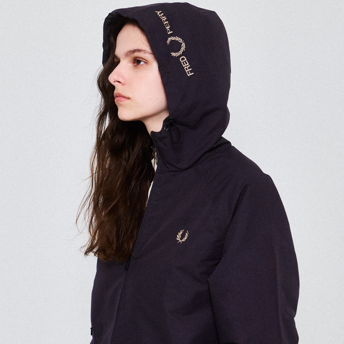 FRED PERRY [フレッドペリー] 別注 パデッドフーデッドシェルジャケット [FPM-25A-24JF] BLK/SHADED