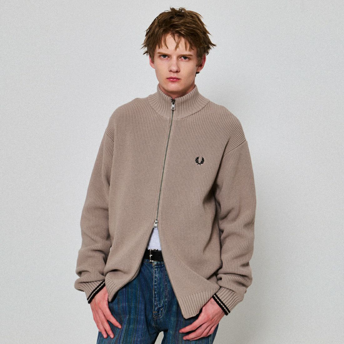 【予約商品】FRED PERRY [フレッドペリー] 別注 ドライバーズニット [FPM-25A-028JF]