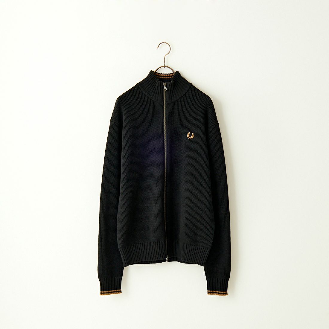 FRED PERRY [フレッドペリー] 別注 ドライバーズニット [FPM-25A-028JF] BLK/SHADED
