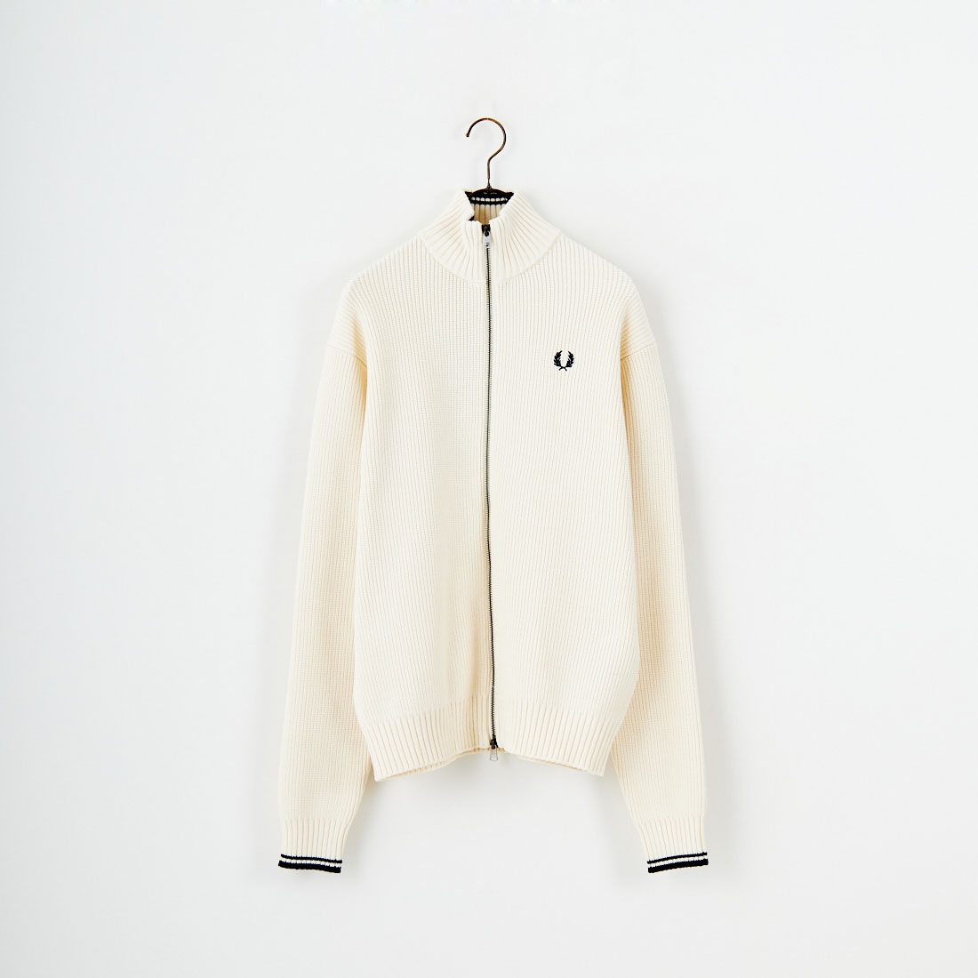 FRED PERRY [フレッドペリー] 別注 ドライバーズニット [FPM-25A-028JF] ECRU/NAVY