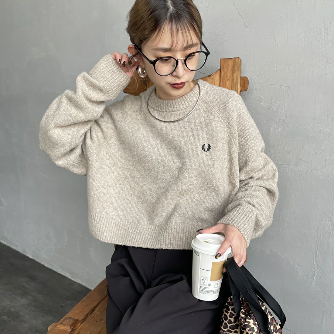 【予約商品】FRED PERRY [フレッドペリー] クロップドセーター [K1115]