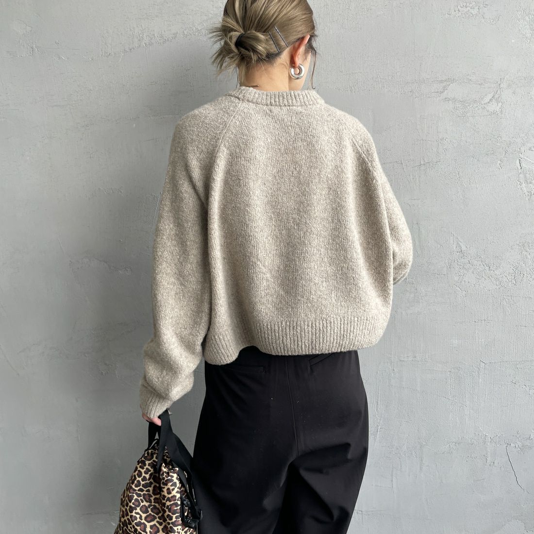 FRED PERRY [フレッドペリー] クロップドセーター [K1115] Z45 WARM O &&モデル身長：150cm 着用サイズ：10&&