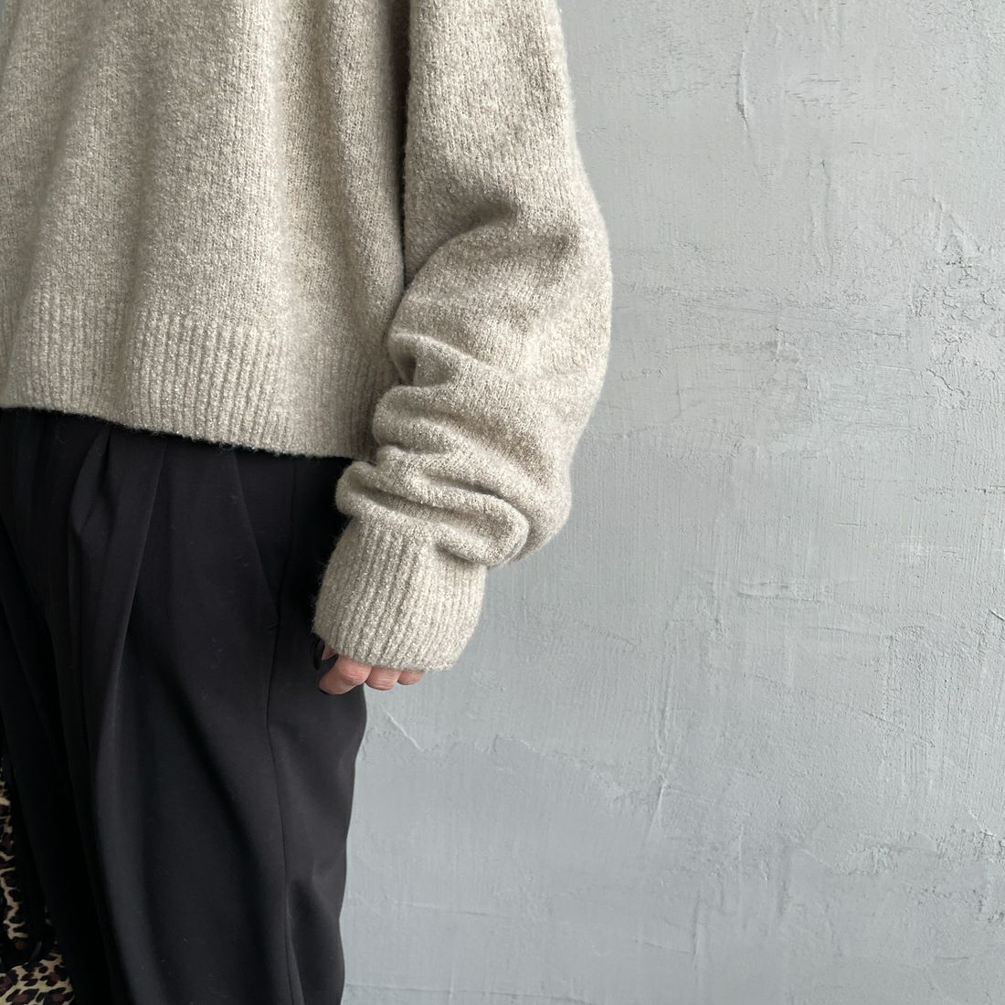 FRED PERRY [フレッドペリー] クロップドセーター [K1115] Z45 WARM O &&モデル身長：150cm 着用サイズ：10&&