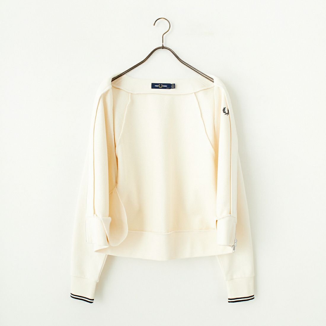 FRED PERRY [フレッドペリー] Vネックジップスルーカーディガン [G1151] 560 ECRU