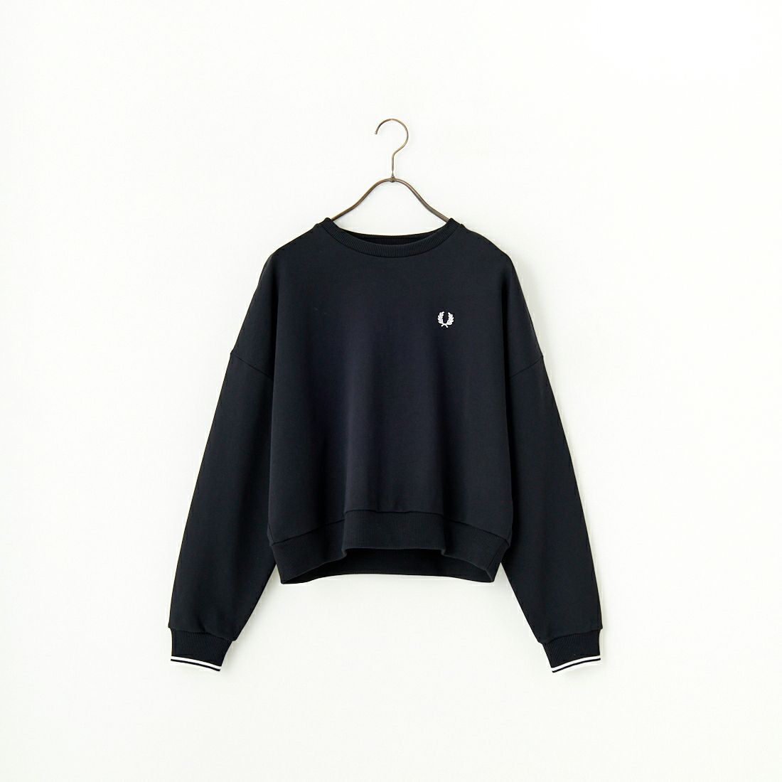 FRED PERRY [フレッドペリー] ツインティップ クロップドスウェット [G1148] 102 BLACK