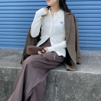 FRED PERRY [フレッドペリー] 別注 ワンポイントロゴ刺繍 リブニット