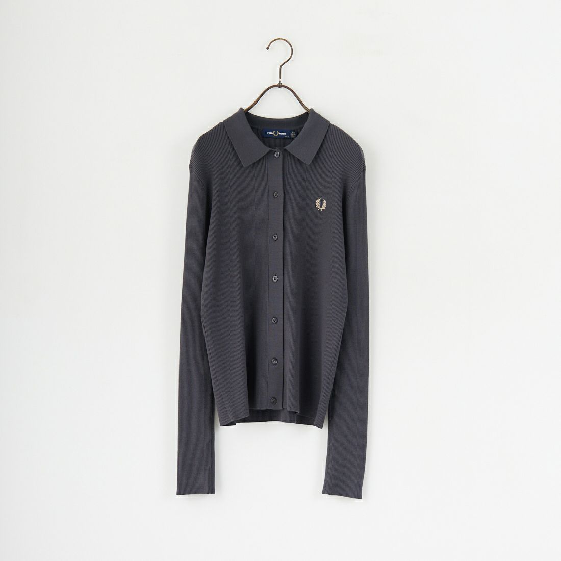 【新品未使用】FRED PERRY リブポロシャツ ニット FRED PERRY [フレッドペリー] 別注 ワンポイントロゴ刺繍