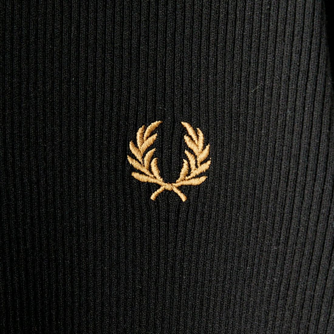 FRED PERRY [フレッドペリー] 別注 ワンポイントロゴ刺繍 リブニットポロシャツ [FPW-25A-009JF] BLK/SHADED