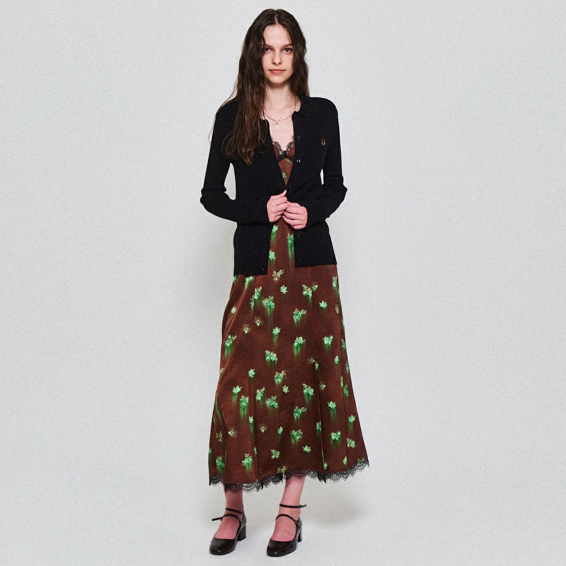 FRED PERRY [フレッドペリー] 別注 ワンポイントロゴ刺繍 リブニットポロシャツ [FPW-25A-009JF] BLK/SHADED