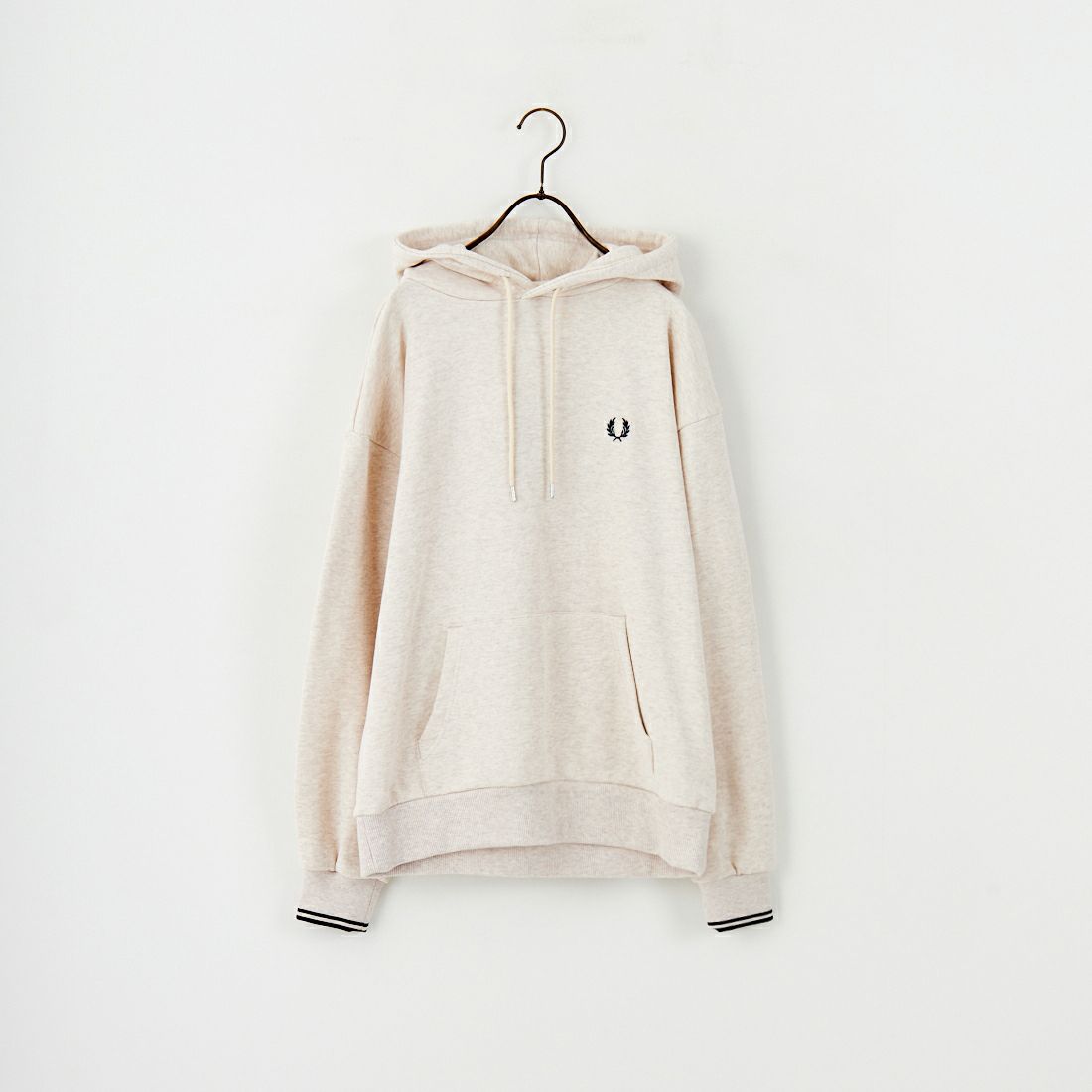 FRED PERRY [フレッドペリー] 別注 フードロゴ刺繍スウェットパーカー [FPM-25A-026JF] PORRIDGE M