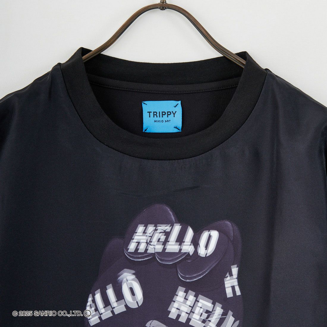 TRIPPY MIKIO ART [トリッピーミキオアート] HELLO KITTY ハローフーディ柄Tシャツ [TR-054] BLACK